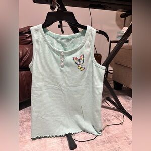 NWT Justice Tank Top with embroidered Butterfly